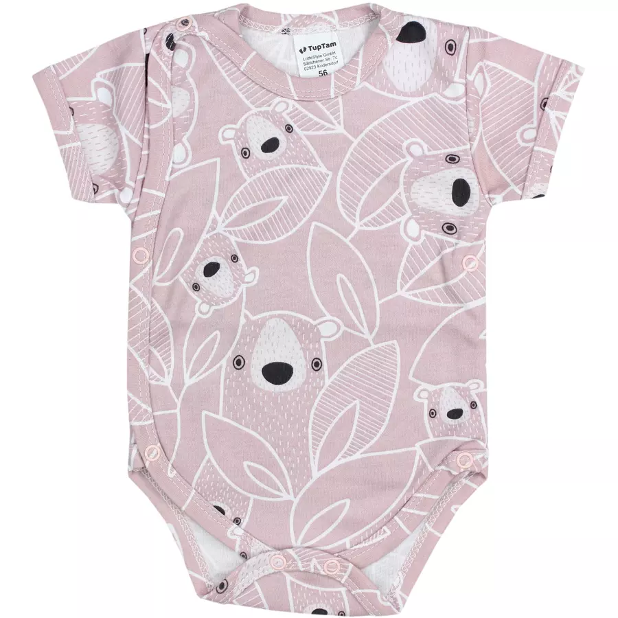 TupTam Baby Mädchen Kurzarm Wickelbody 5er Set beigerosa