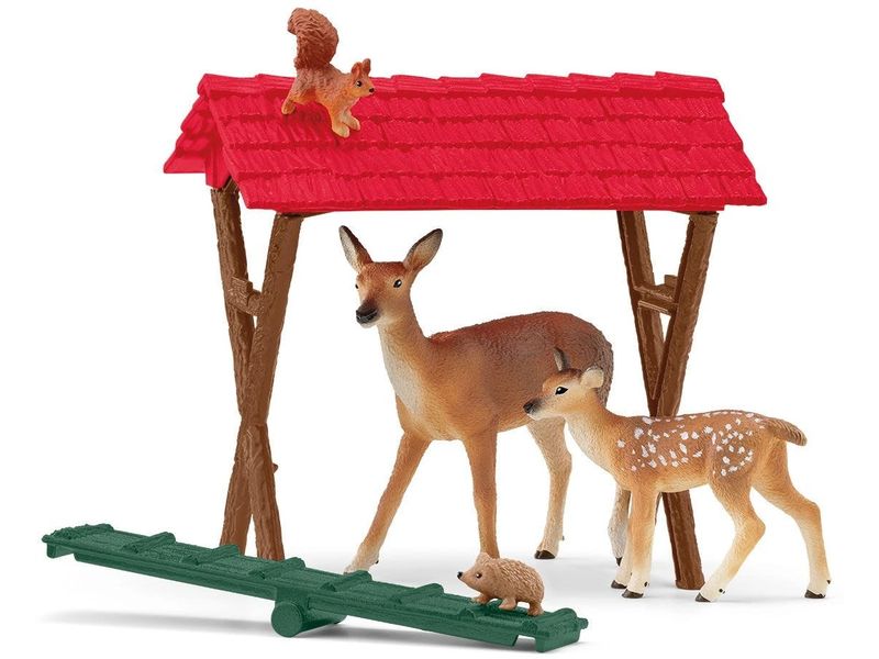 Schleich Spielfigurenset Farm World Fütterung der Waldtiere Spielset mit 39 Teilen