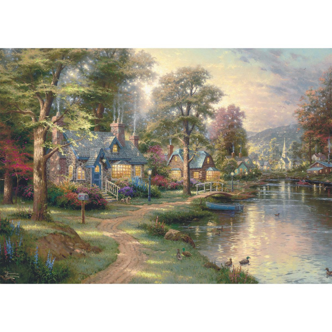 Holzpuzzle - Thomas Kinkade - Hometown Lake - 1000 Teile