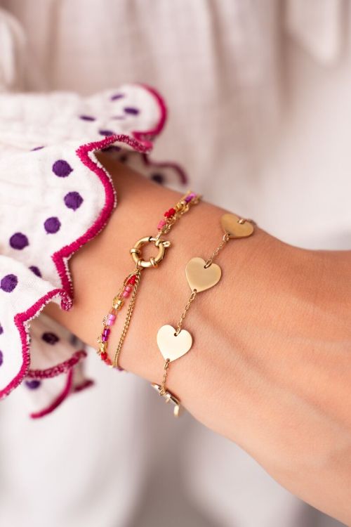 Armband met 5 hartjes