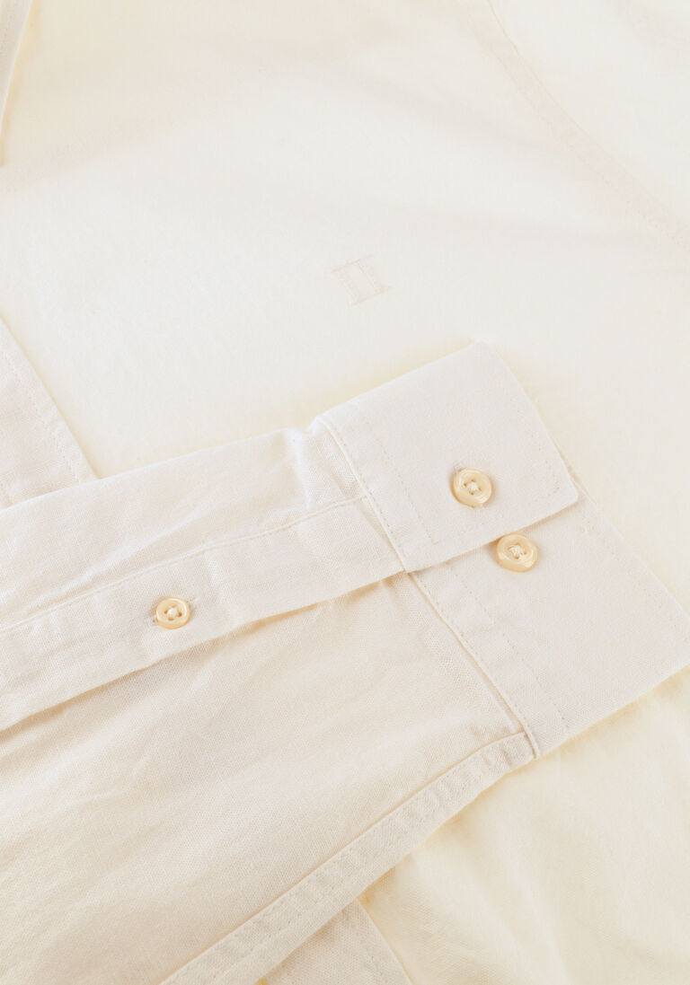 ecru les deux casual overhemd konrad cotton linen shirt