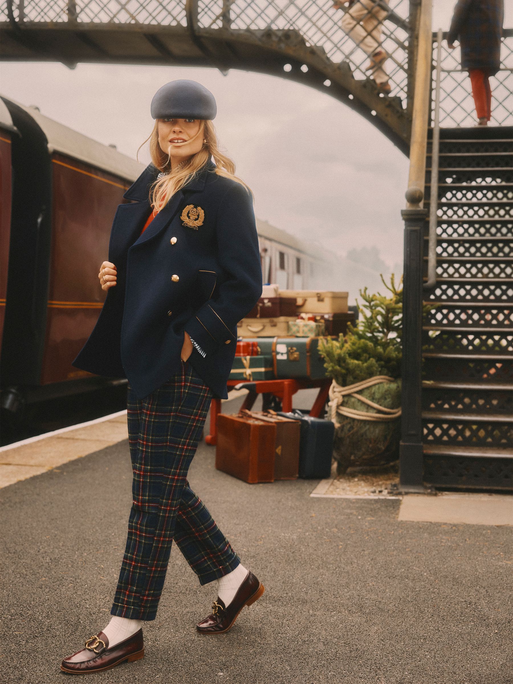 Joules Cora tapered tweed broek