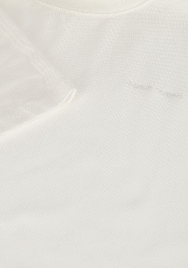 PURE PATH gebroken wit pure path t-shirt pique thirt with embroidery on the chest