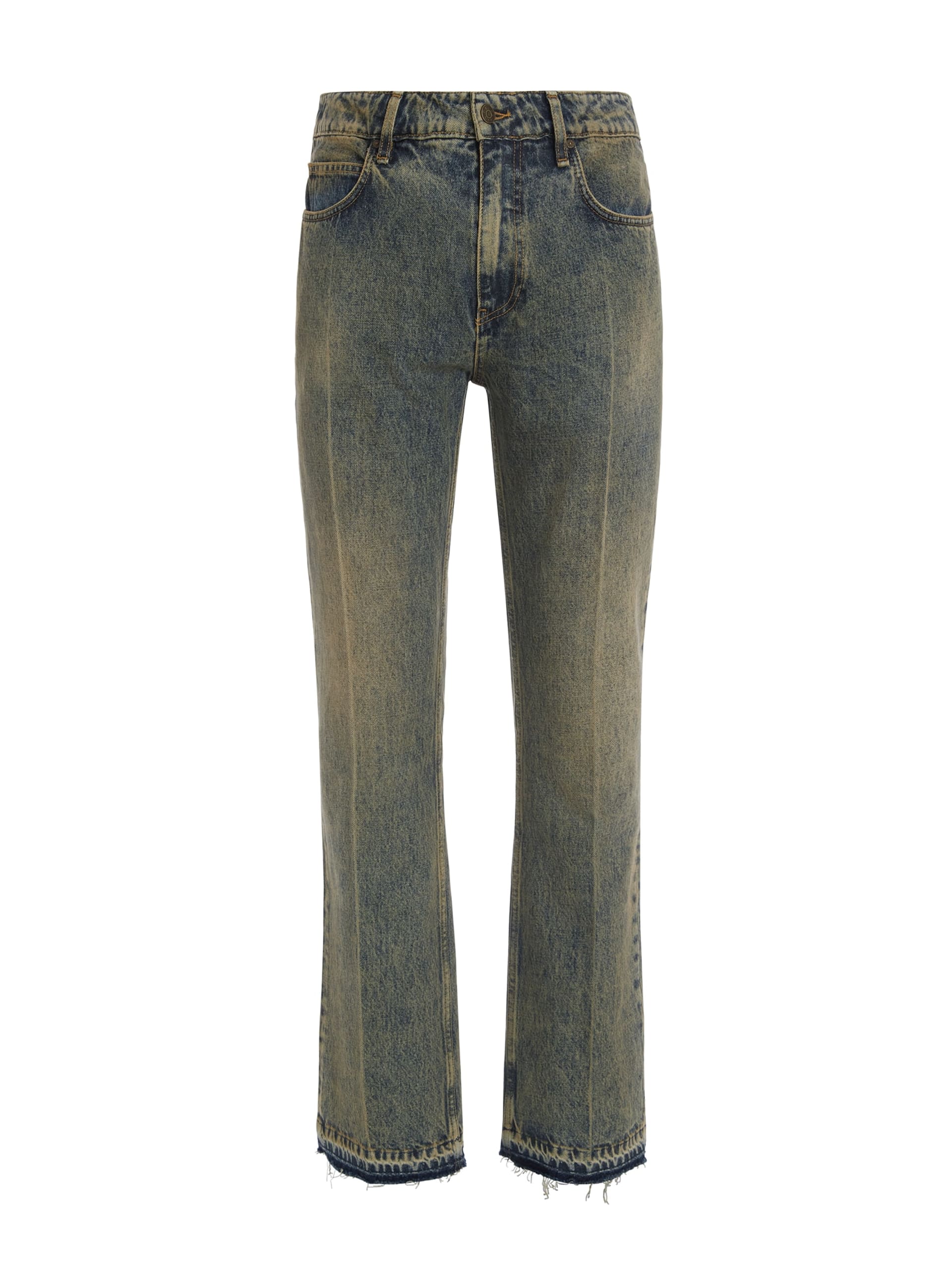 calça jeans vintage com lavagem natural