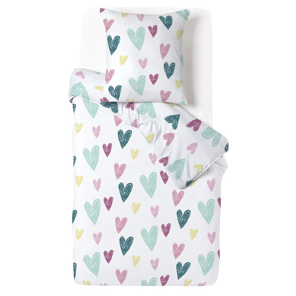 Parure 1 personne 100% coton finition bouton 140x200cm