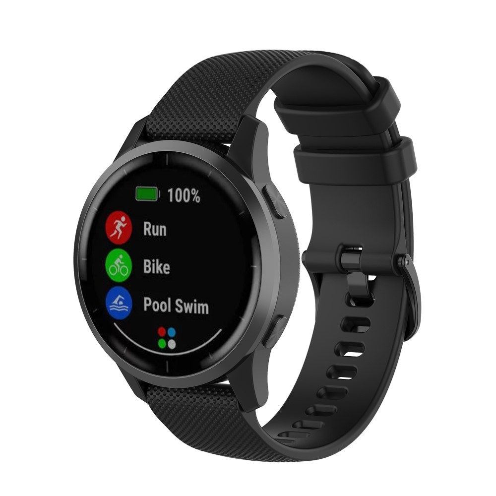 (Gr. S) Garmin Vivoactive 4 Sport Silikon Armband One Color (Gelenkumfang 155-235 mm) - Schwarz