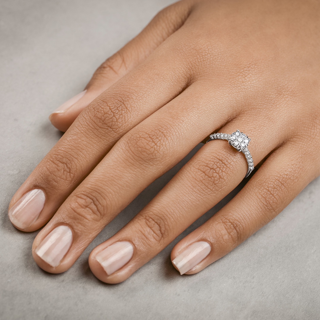 Verlobungsring 750/18 K Weissgold mit Diamanten 0.50 ct H/si by CHRISTIAN