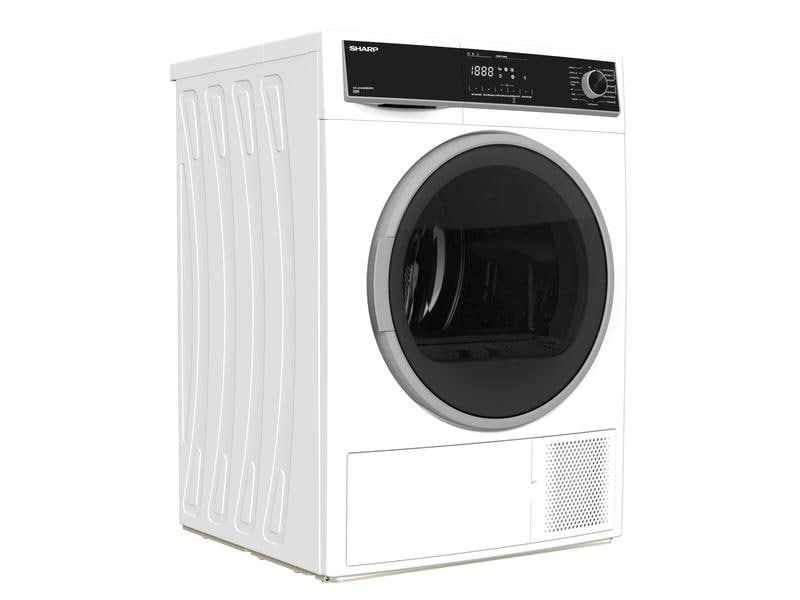 Sharp Wäschetrockner KD-HHH8S8GW3-DE Rechts Trockner mit automatischer Knitterschutzfunktion und LED-Innenbeleuchtung