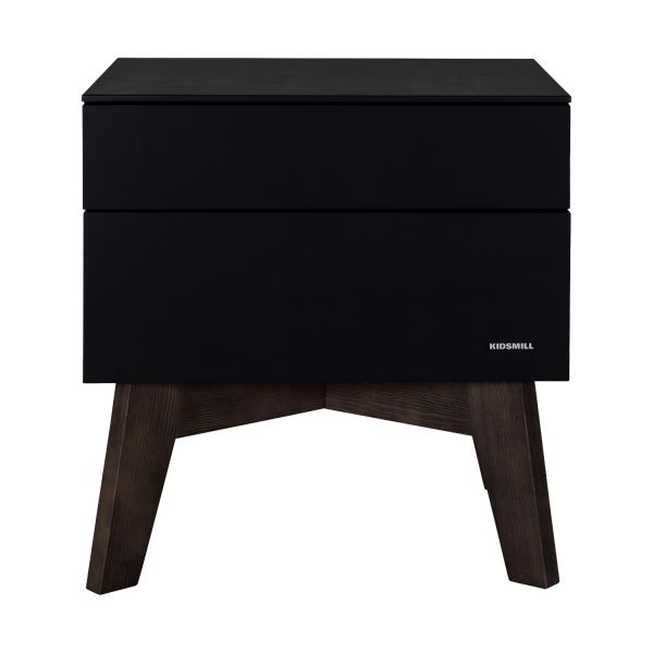 Kidsmill Sixties Nachtkastje Zwart Mat / Walnoot