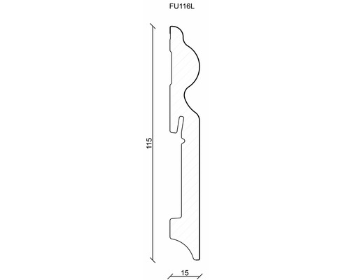 SKANDOR plint wit FU116L 15 x 115 x 1200 mm