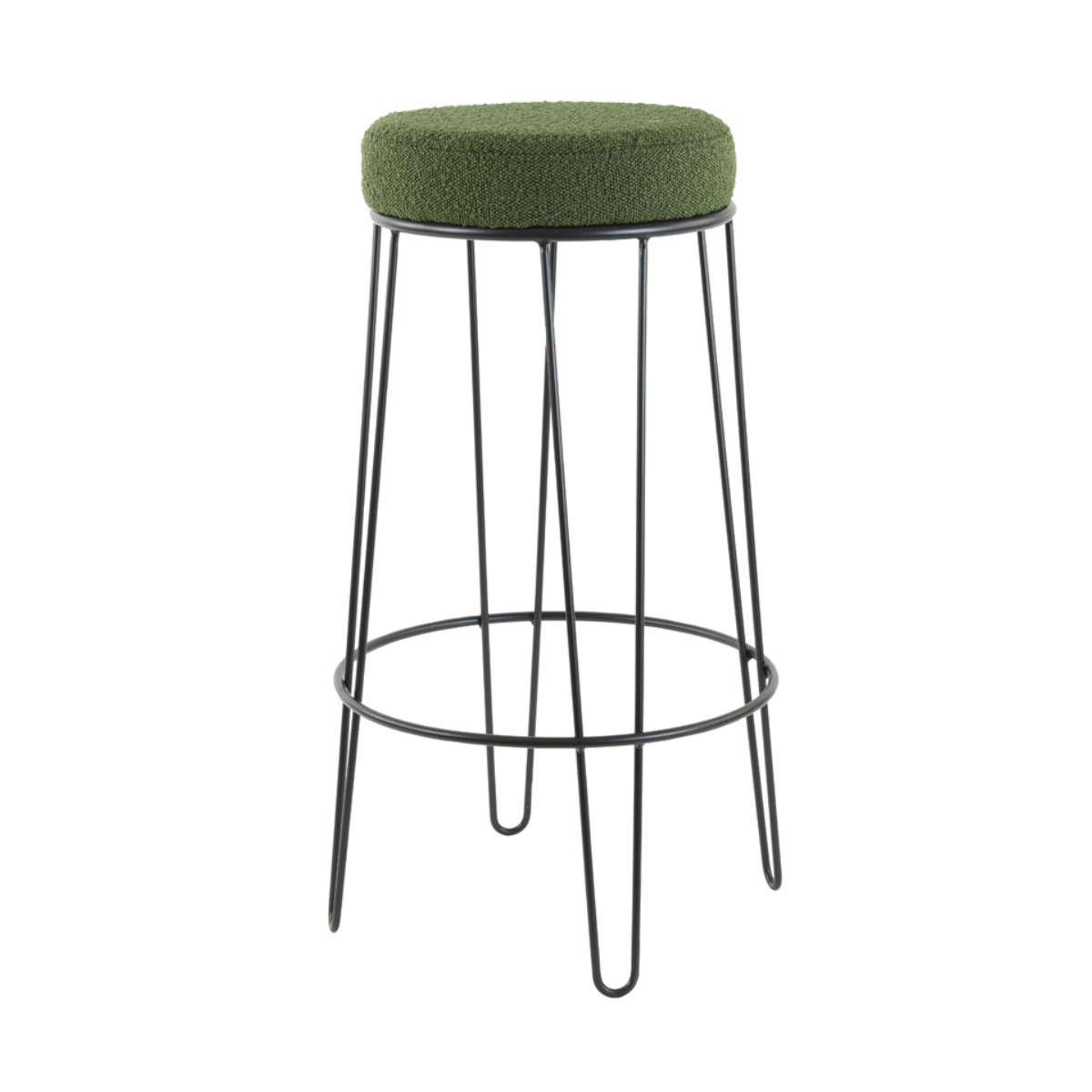 Light & Living Alice barkruk 73cm bouclé groen