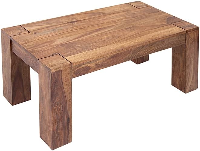 invicta INTERIOR Exklusiver Massiver Sheesham Couchtisch MAKASSAR 100cm Holztisch Massivholz Wohnzimmertisch