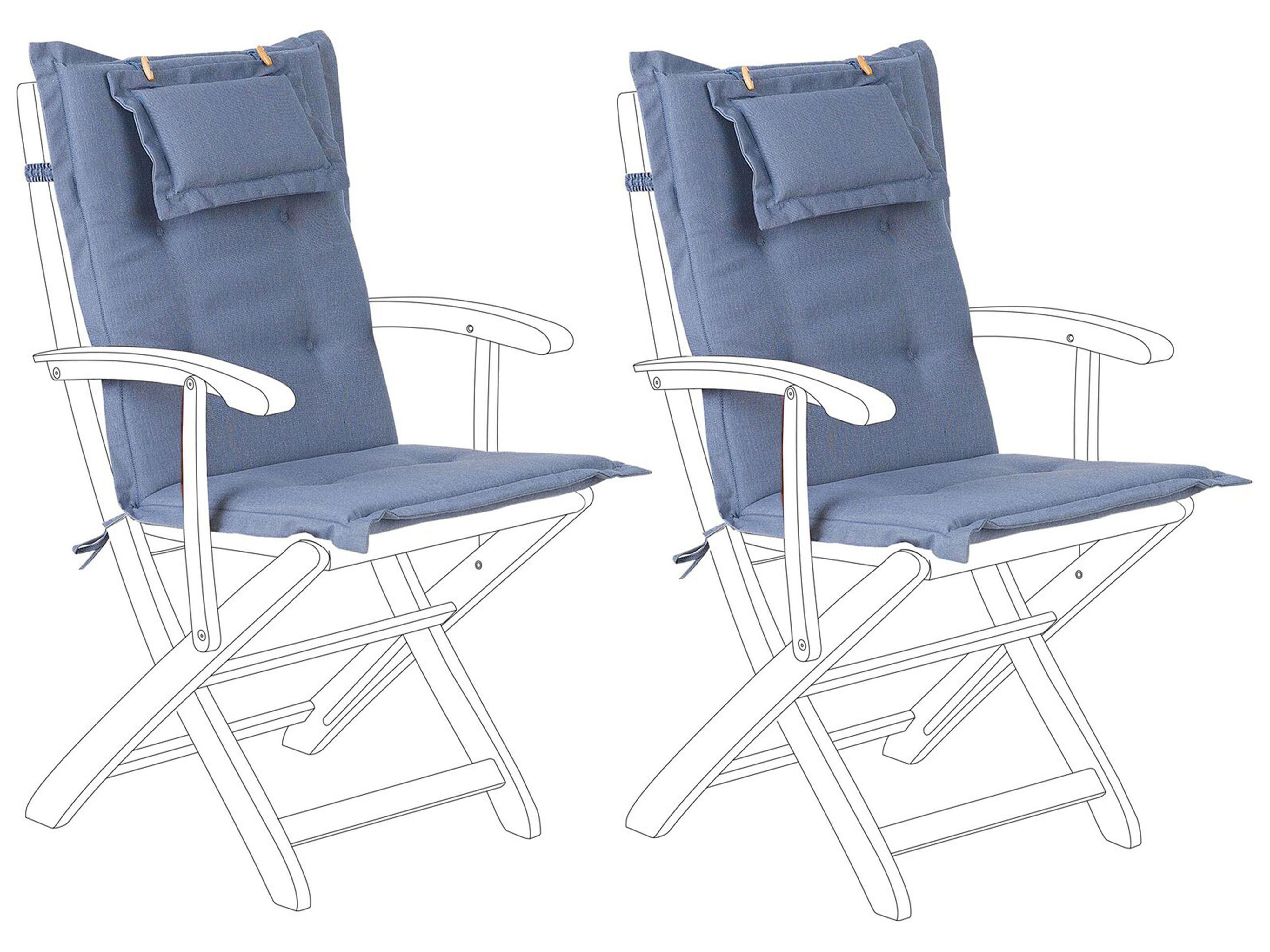 Set van 2 rug/zitkussens MAUI 40 x 54 cm Blauw