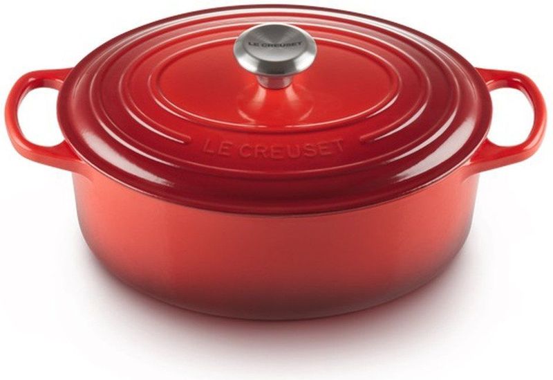 Le Creuset - Ovale Braadpan - Kersenrood - Geëmailleerd Gietijzer - 33cm 7,5l