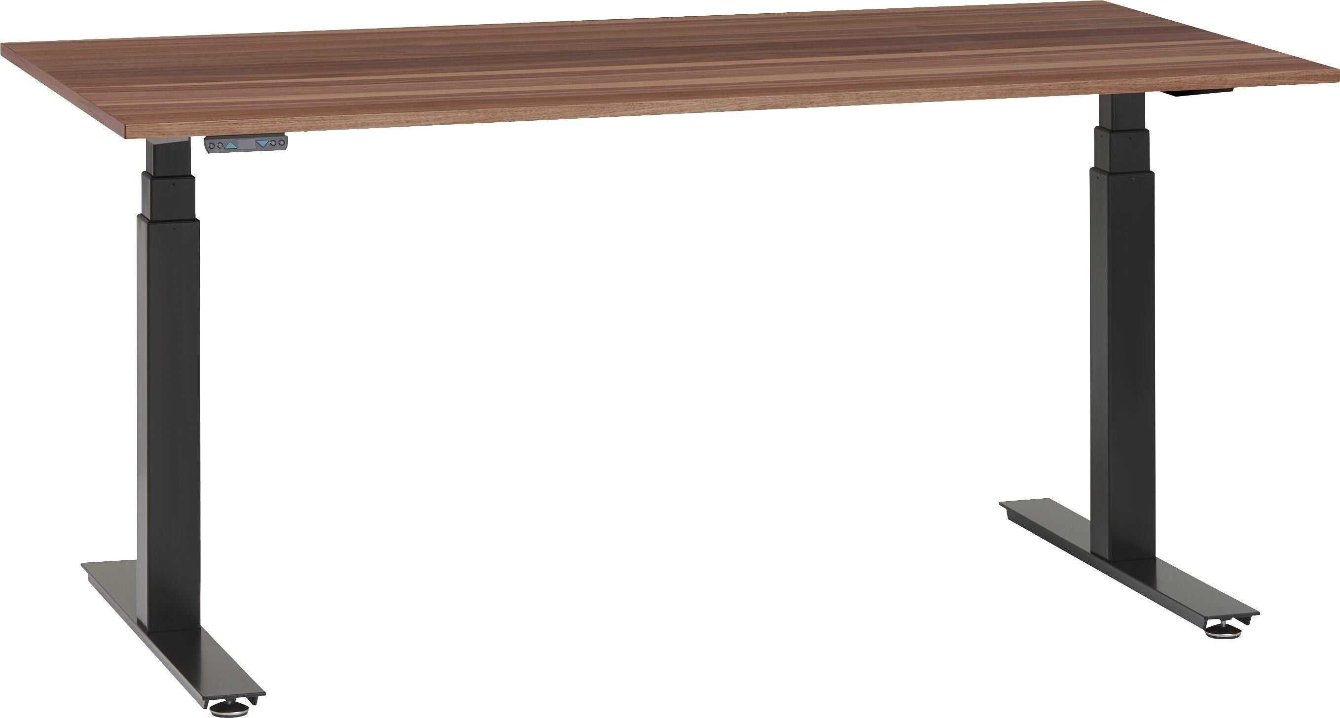 FLEXCUBE PROFI Schreibtisch höhenverstellbar - Nussbaum / B: 180.0 cm x T: 80.0 cm x H: 67.0 cm
