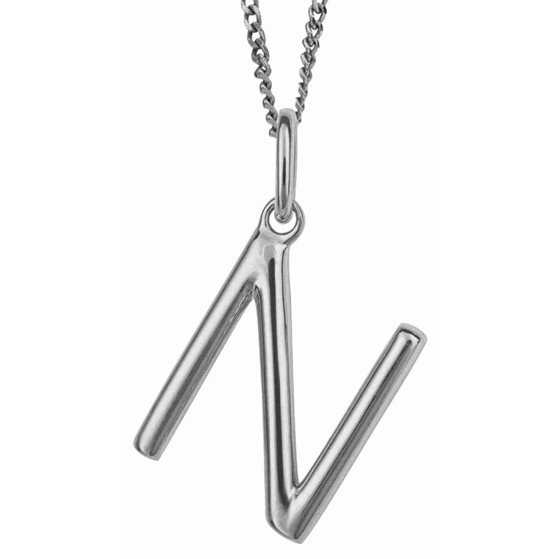 Collier lettre N en argent 925