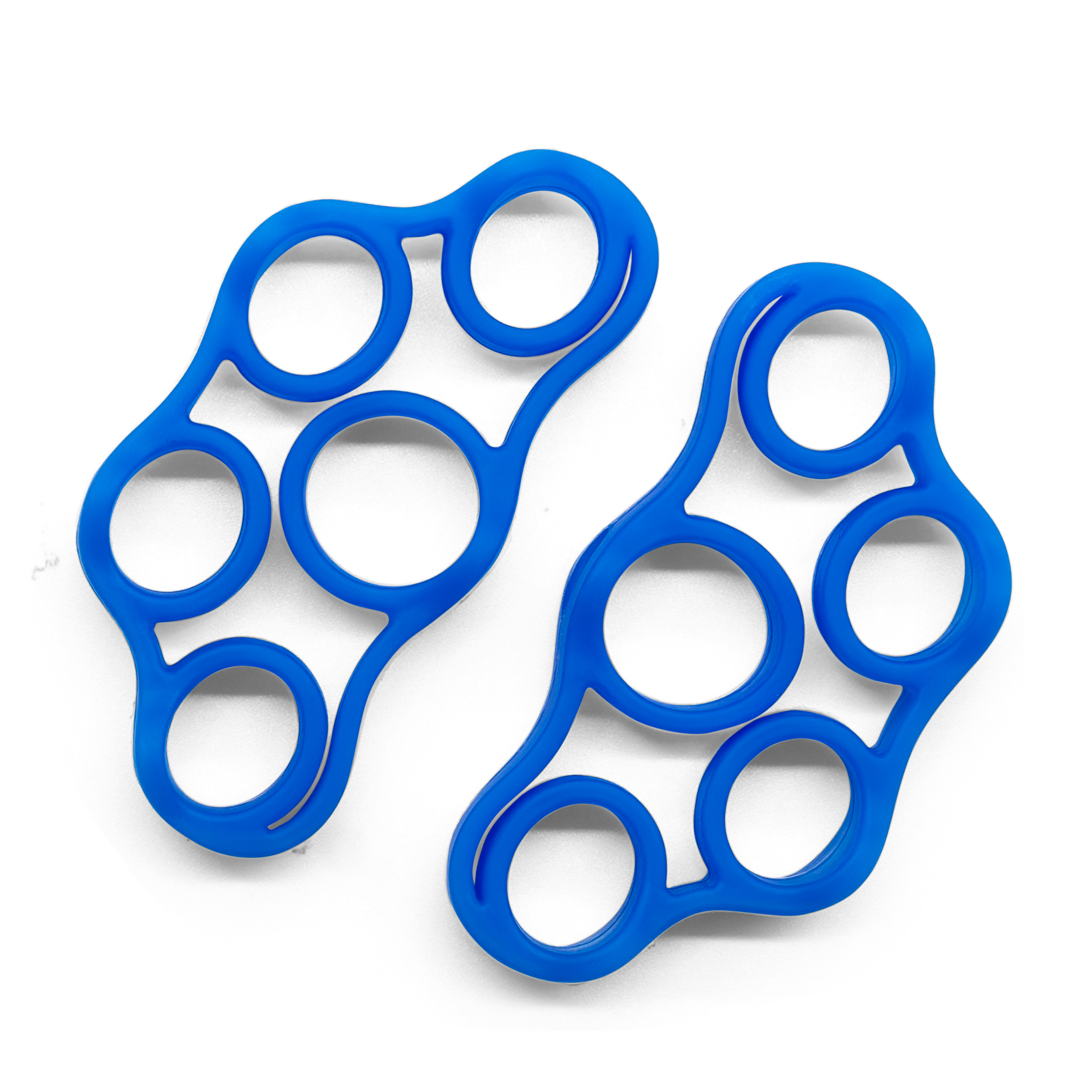 (2er Set) Gummi Fitness Finger Übungsbänder Handmuskeltrainer / Handtrainer / Fingertrainer (Ideal für Gitarre / Klettern) - Blau