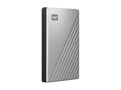 WD My Passport Ultra for Mac WDBPMV0040BSL - Harddisk - krypteret - 4 TB - ekstern (bærbar) - USB 3.0 (USB-C stikforbindelse) - 256-bit AES - sølv