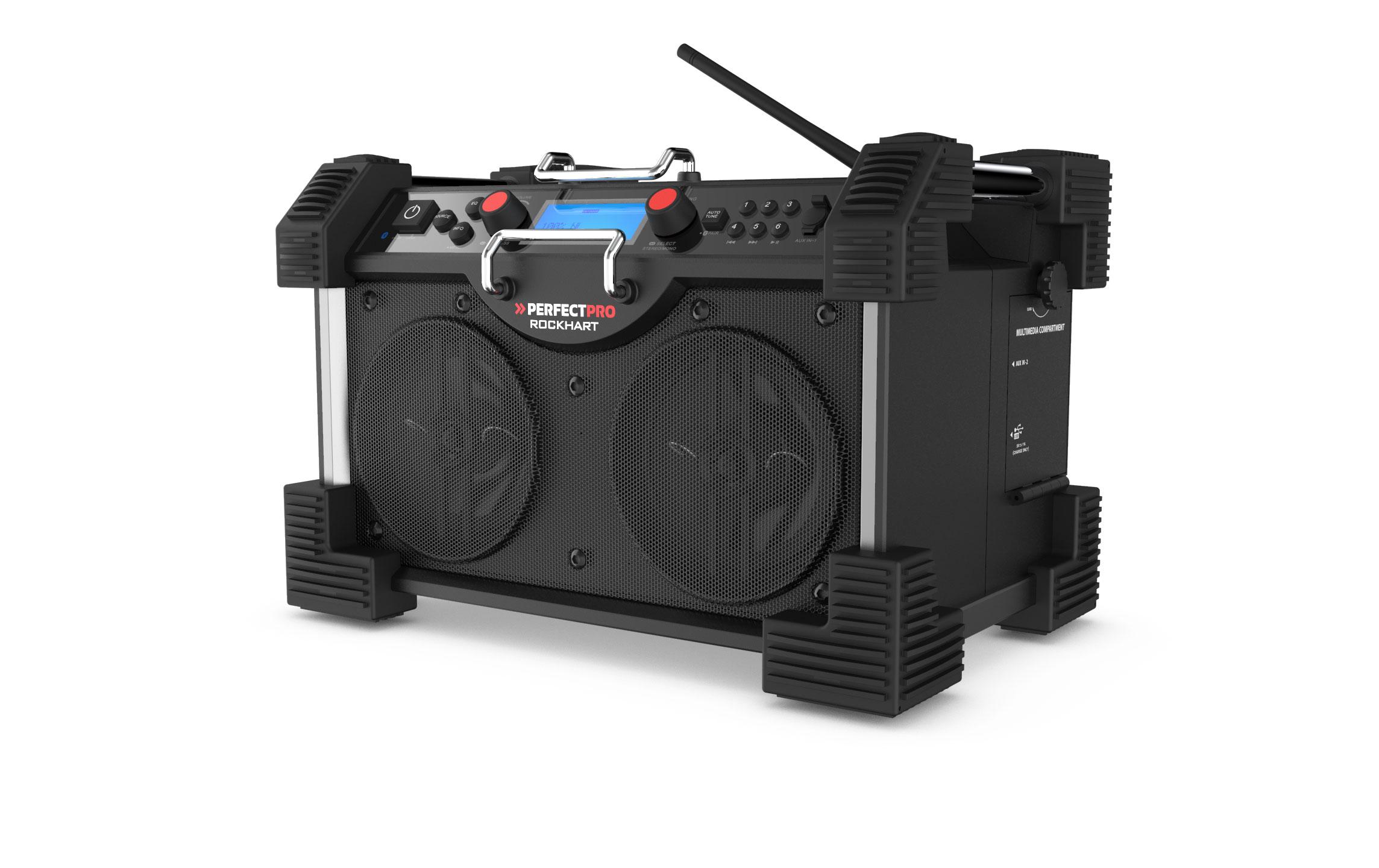 DAB+ Radio ROCKHART Schwarz<br>Grosses, lautes Baustellenradio