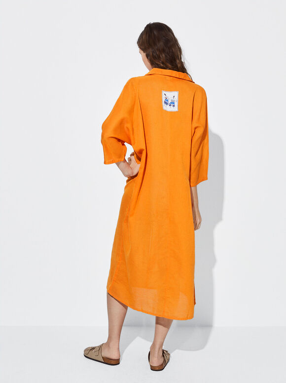 Caftan de linho - Laranja