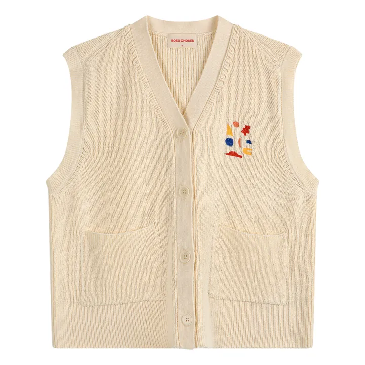 Bobo Choses Gilet Sans Manches Coton Bio - Collection Femme  | Ecru