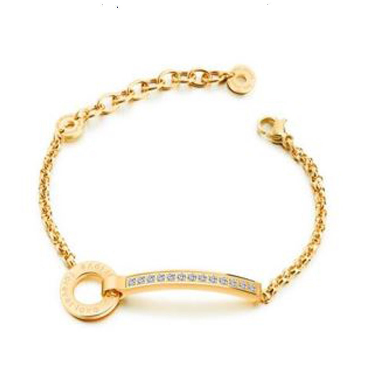 Bracelet barrette strass avec anneau MORGANE