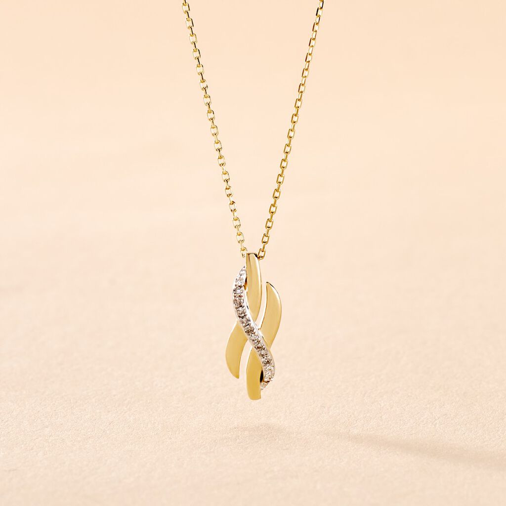 Collier Ester Or Jaune Diamant