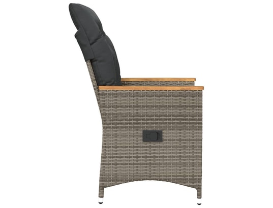 VIDAXL - Fauteuil Chaise inclinable de jardin avec coussins gris résine tress...