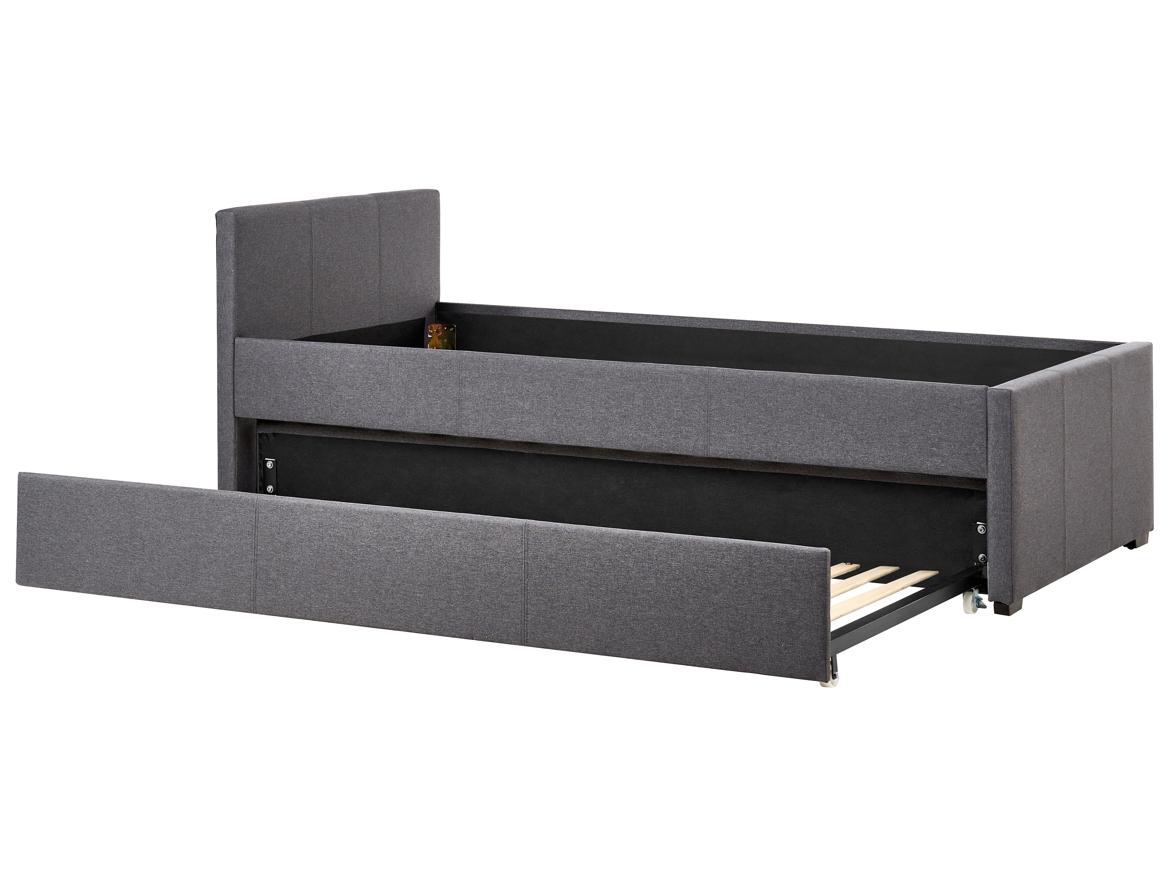 Onderschuifbed Stof MARMANDE 90 x 200 cm Donkergrijs