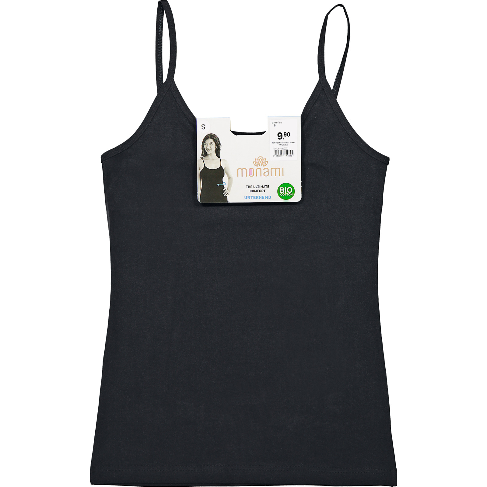 Damen Bio Unterhemd S, schwarz