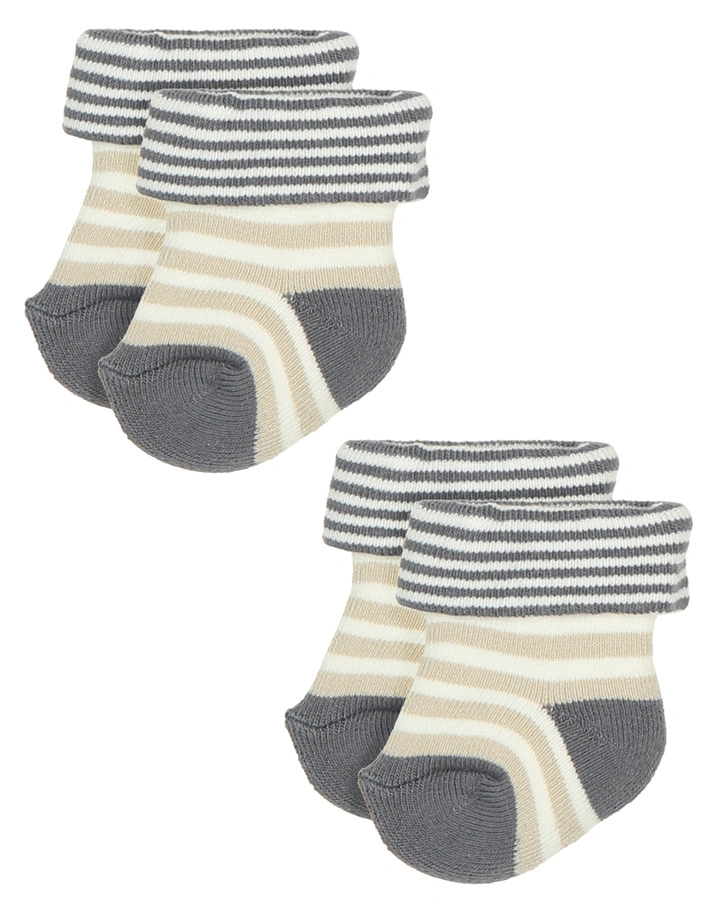 Erstlings-Socken UNI mit Frottee 6er-Pack in kiesel-grau