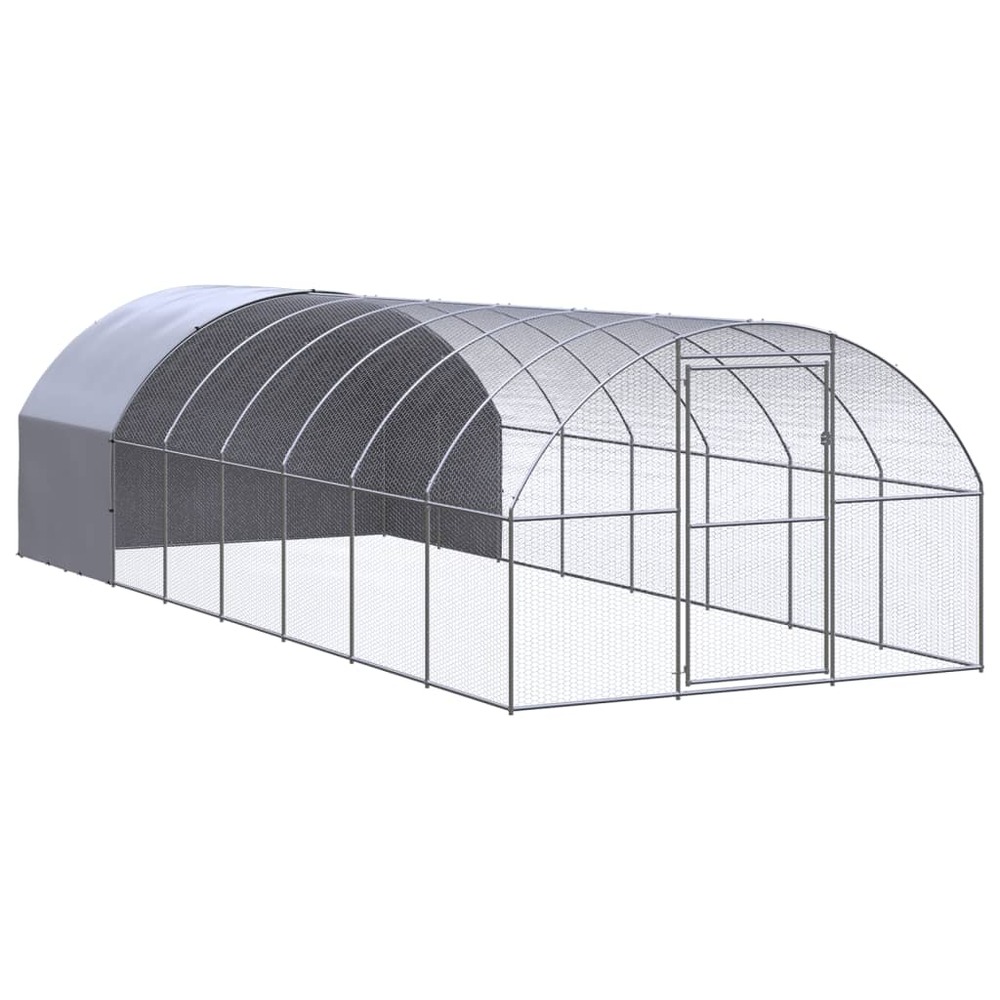 Poulailler d'extérieur 3x8x2 m acier galvanisé