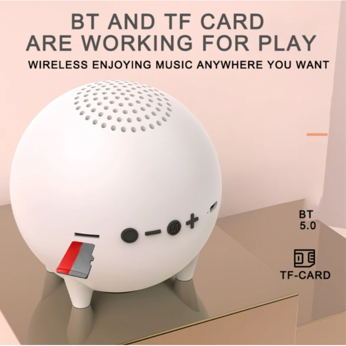 Caixa de Som Bluetooth Sem Fio Smartek Planeta Gato com Luzes