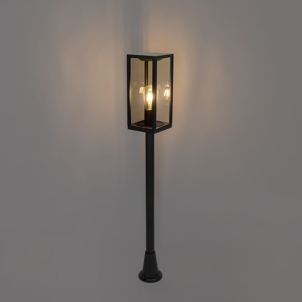 Staande buitenlamp zwart met smoke 100 cm IP44 - Charlois