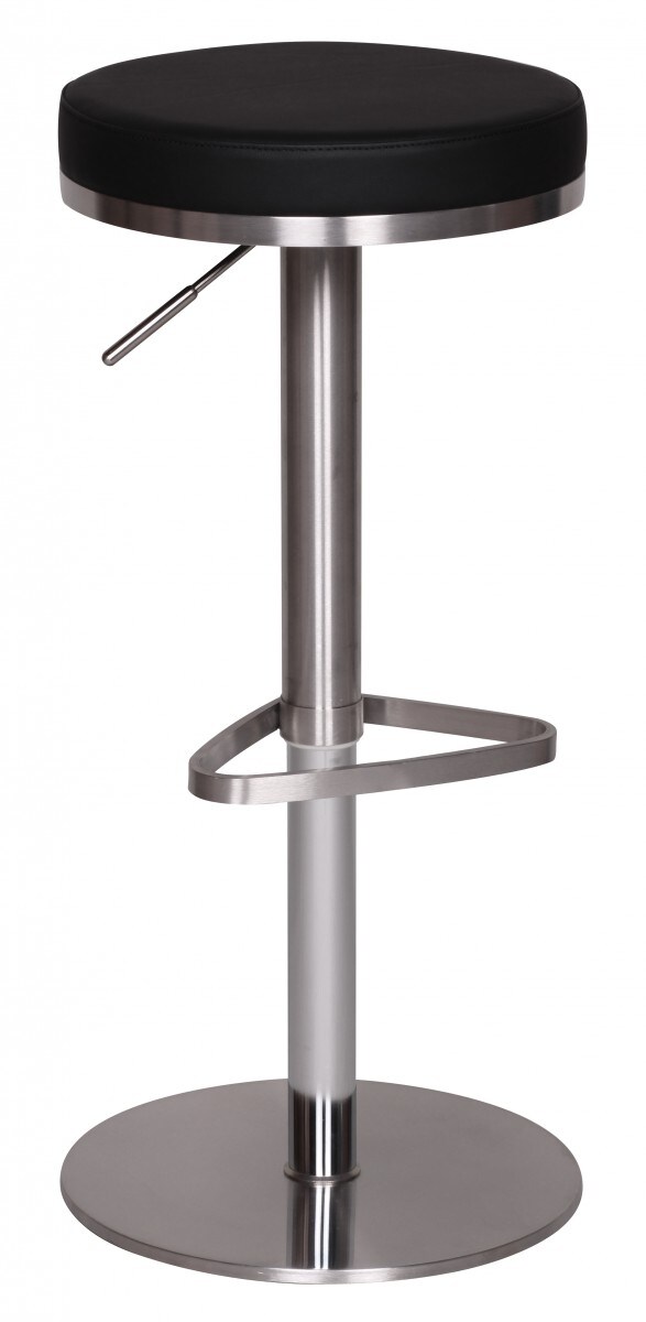 KADIMA DESIGN Barhocker ELBE, höhenverstellbar, gepolsterte Sitzfläche, Triangel Fußablage, max. 110 kg Belastung
