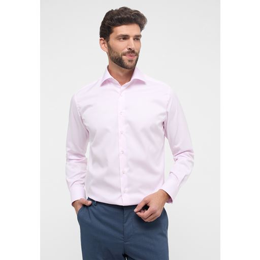Eterna Langærmet Modern Fit Skjorte, Lyserød, 43