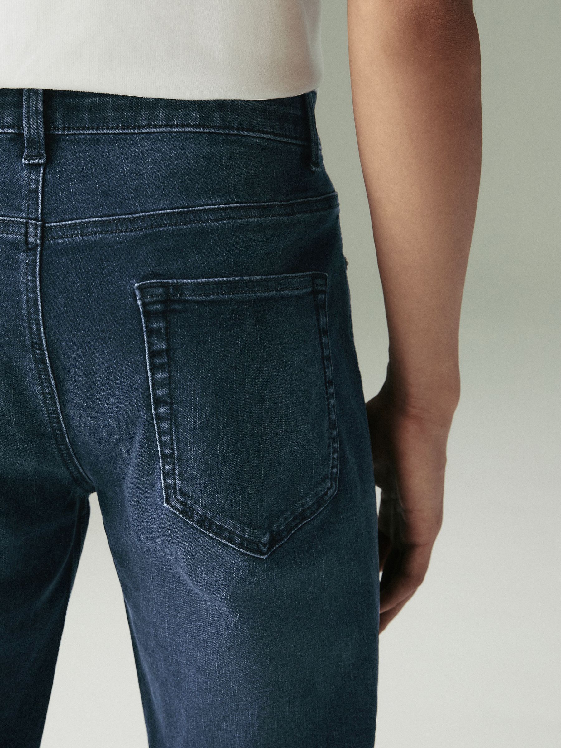 Blauw staal - Rechte, klassieke jeans met stretch