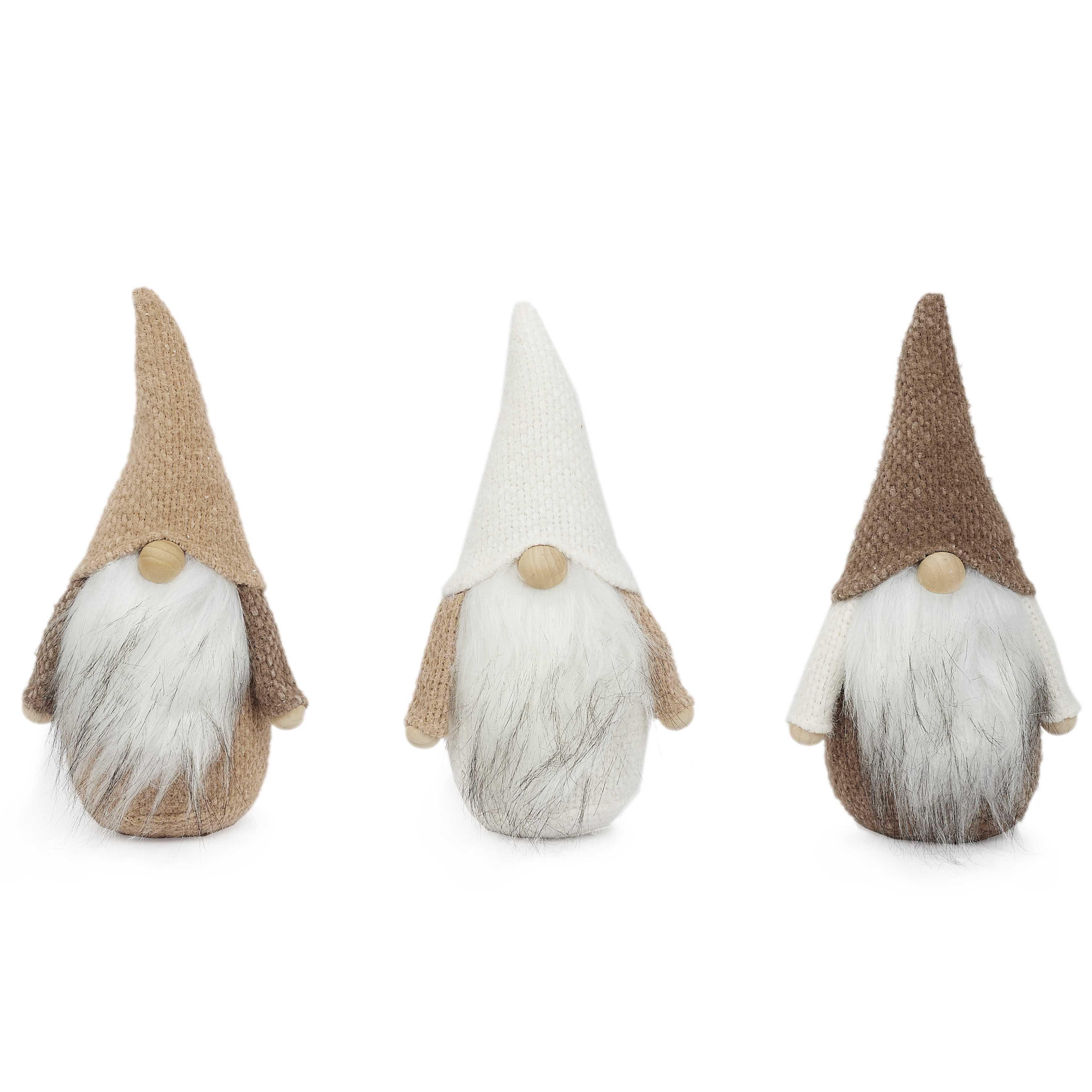 LUTIN NOEL TEXTILE TONS NATURELS H.22CM