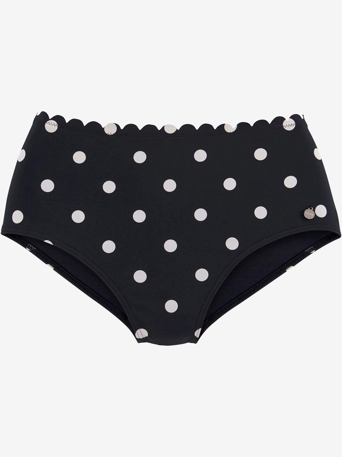 Bas de maillot de bain taille haute design tendance avec bordure cocotte