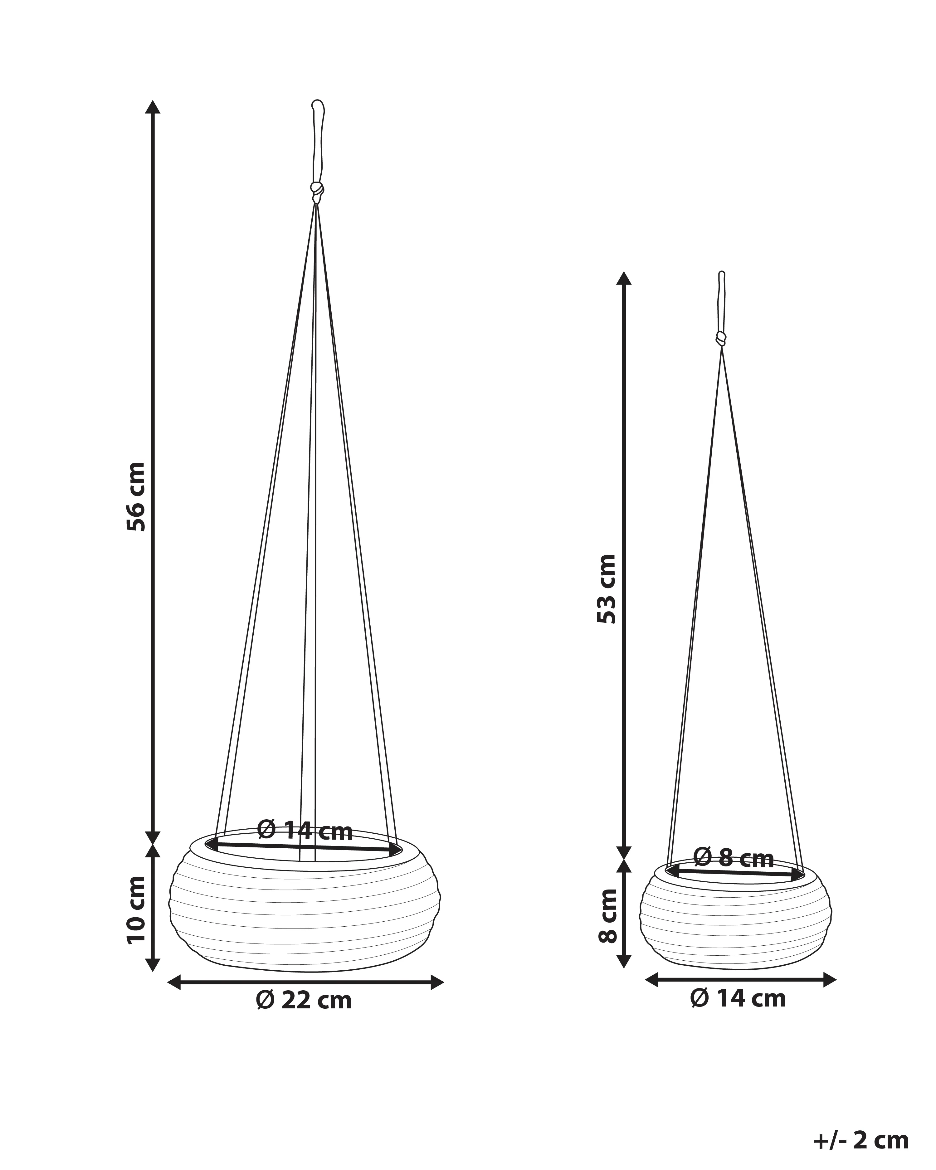 Set van 2 bloempotten REMORA Zeegras 22/14 cm Natuurlijk
