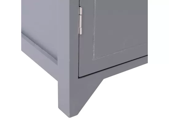 Armoire de salle de bain Gris 46x24x116 cm Bois de Paulownia