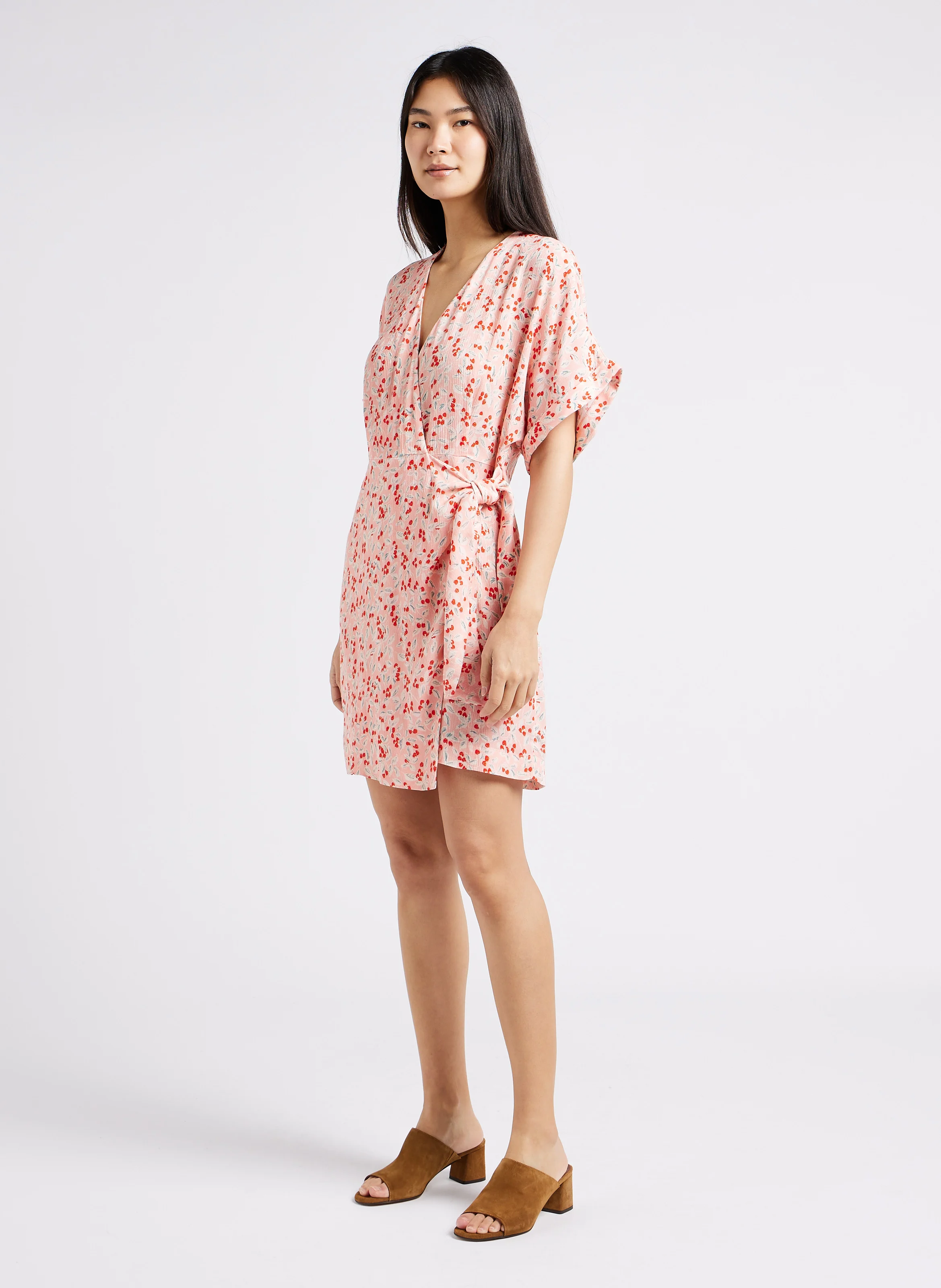 HORIZON 55 - Mules talons mi-hauts en cuir velours | Marron