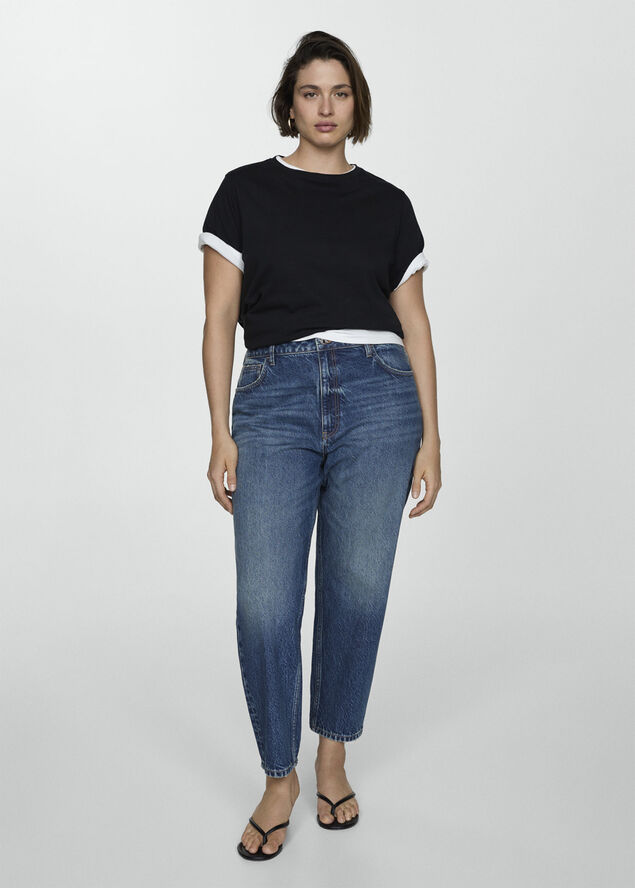 MANGO Mom2000 high-rise jeans Open blue