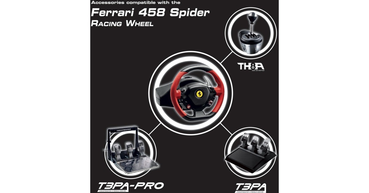 ThrustmasterFerrari 458 Spider Racing Wheel stuur  (Zwart/rood, Xbox Series X|S, Xbox One)
