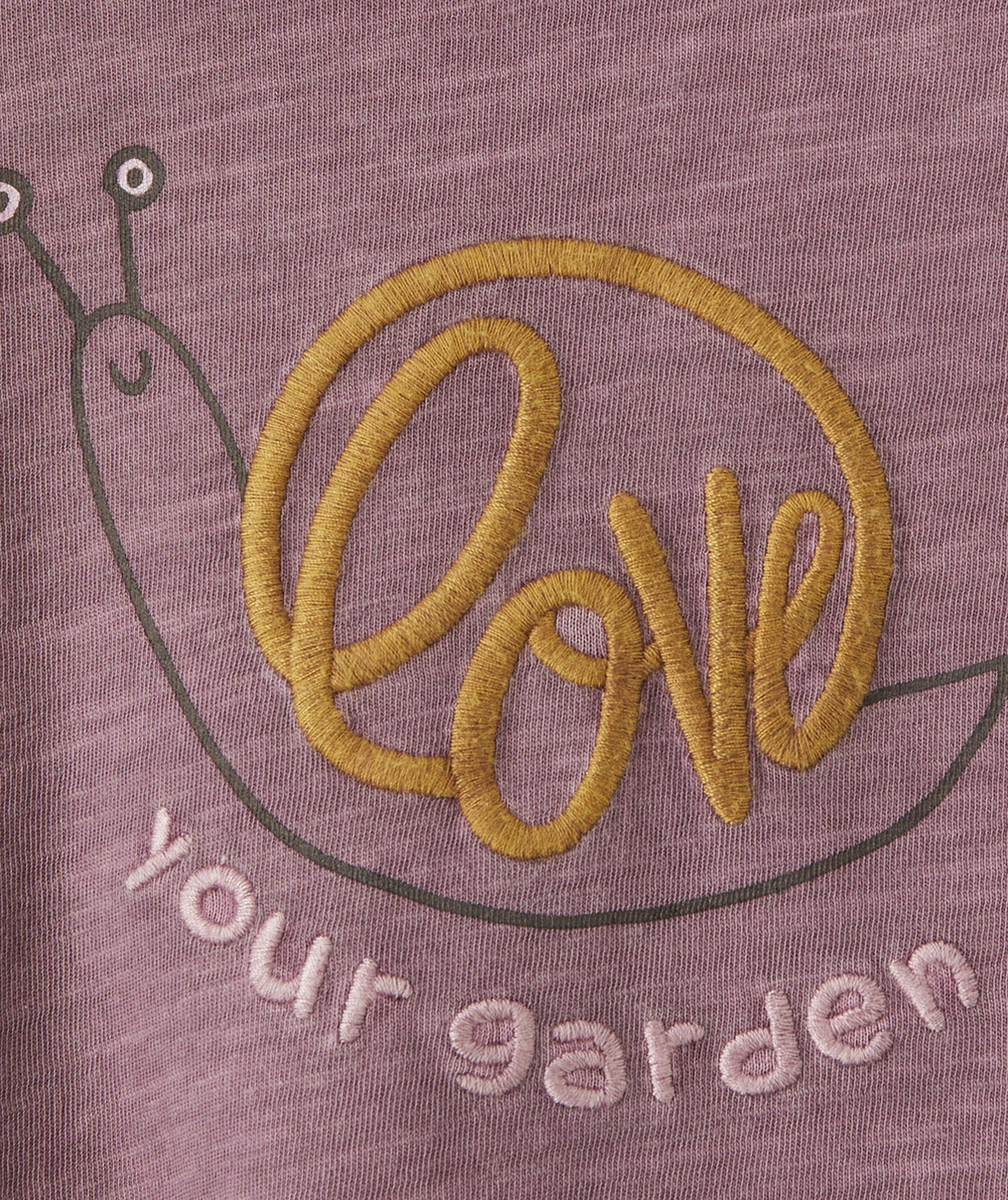 T-SHIRT BÉBÉ GARÇON EN COTON BIO MAUVE AVEC ESCARGOT