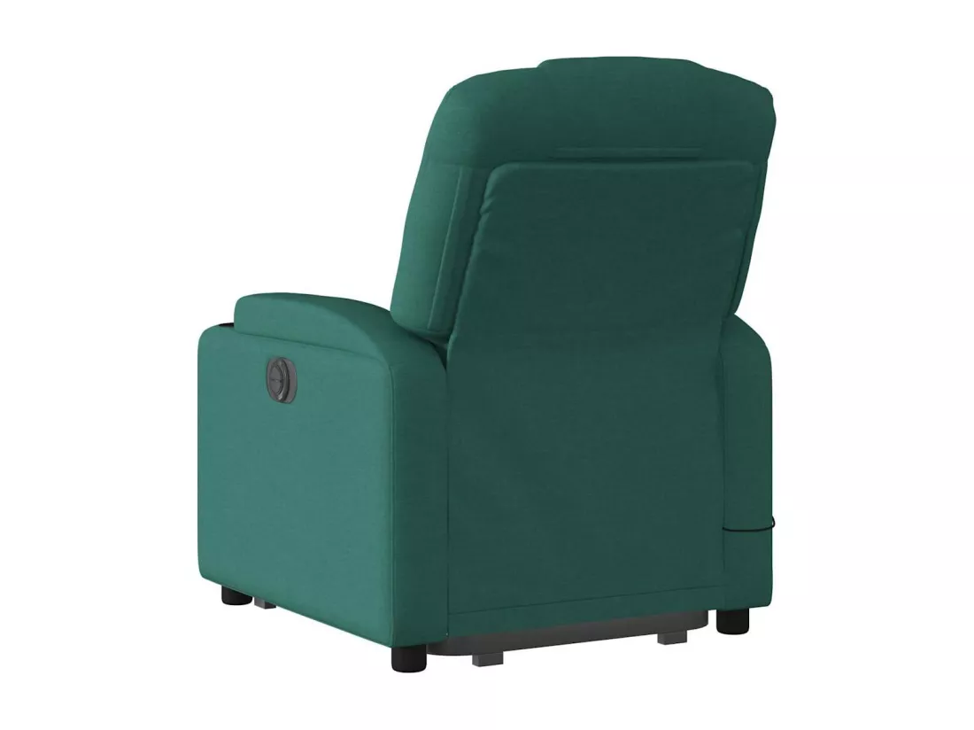 Fauteuil inclinable massant Vert foncé Tissu