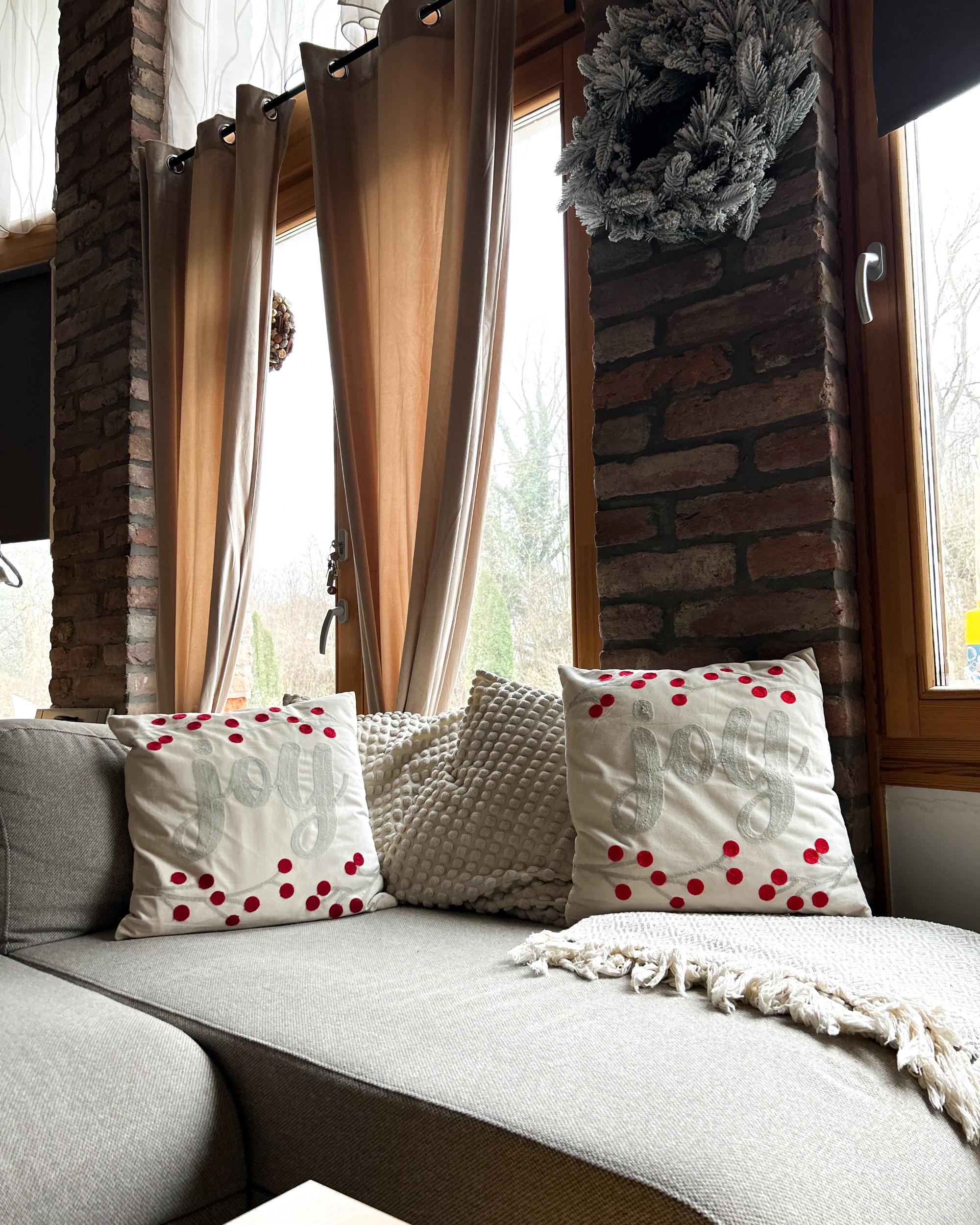 Set van 2 sierkussens PRALINE Fluweel 45 x 45 cm Wit kerstmotief