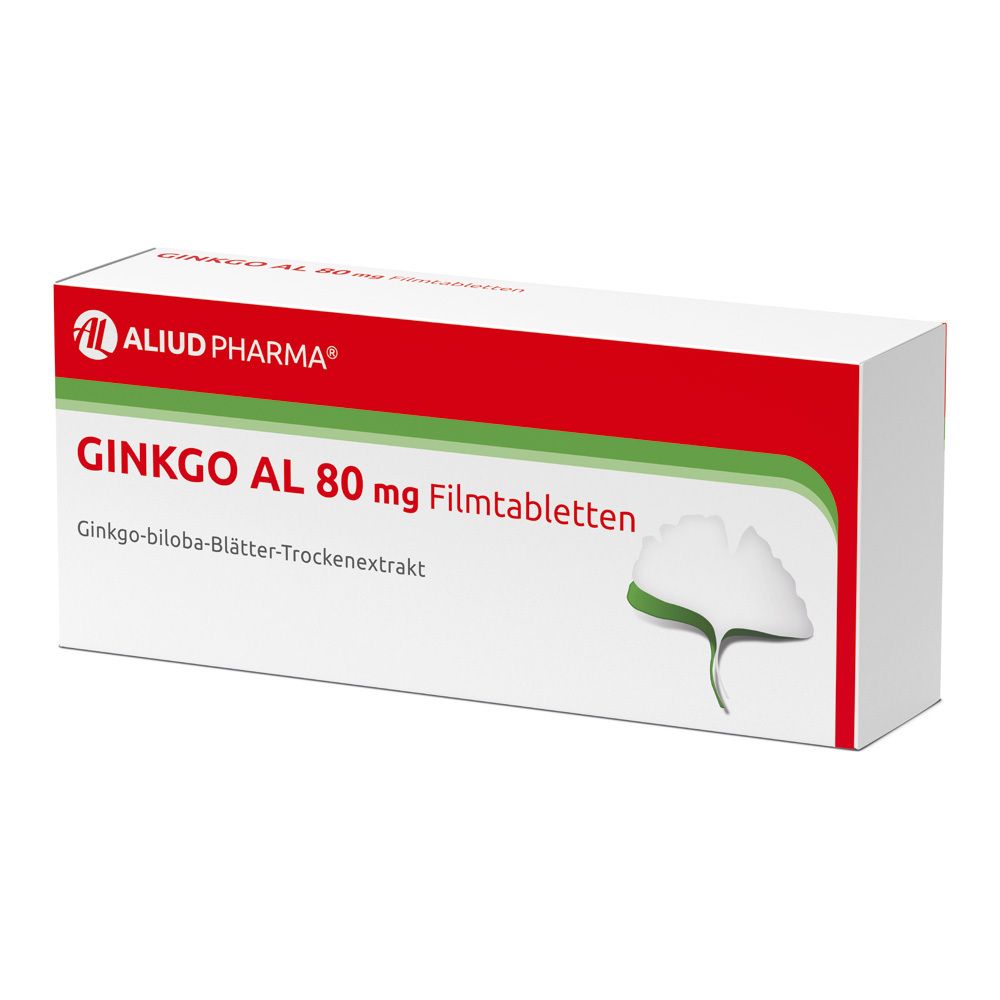 Ginkgo AL 80 mg Filmtabletten bei altersbedingten Gedächtniseinbußen mit leichter Demenz - Jetzt 10% Rabatt mit dem Code 