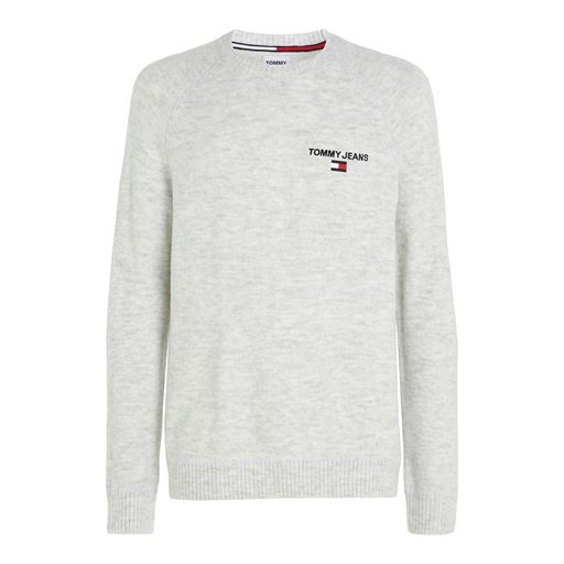 Tommy Jeans Logo Striktrøje, Silver Grey, S