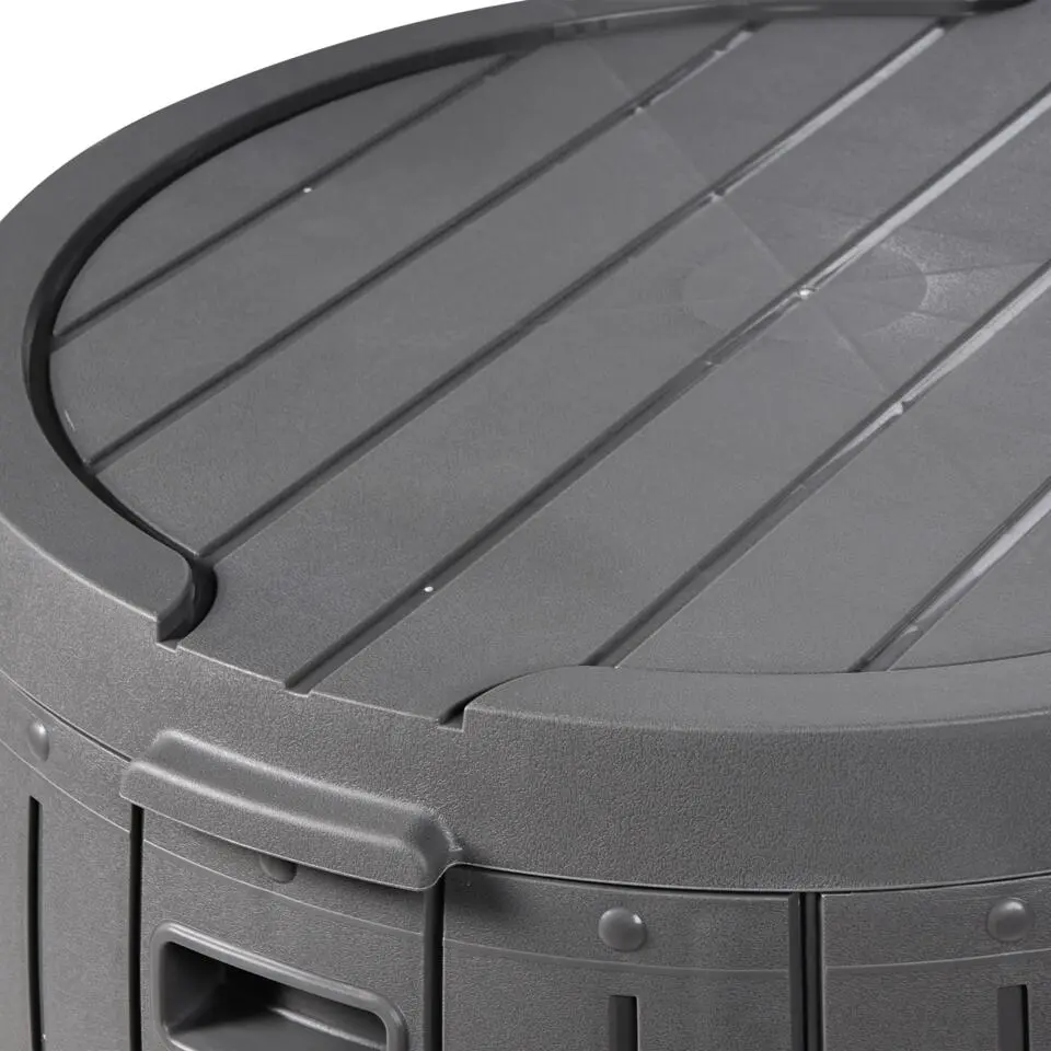 PRINOS - Kussenbox - Grijs - ⌀ 56 cm - Synthetisch materiaal